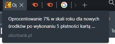 Title tag podstrony z ofertą banku